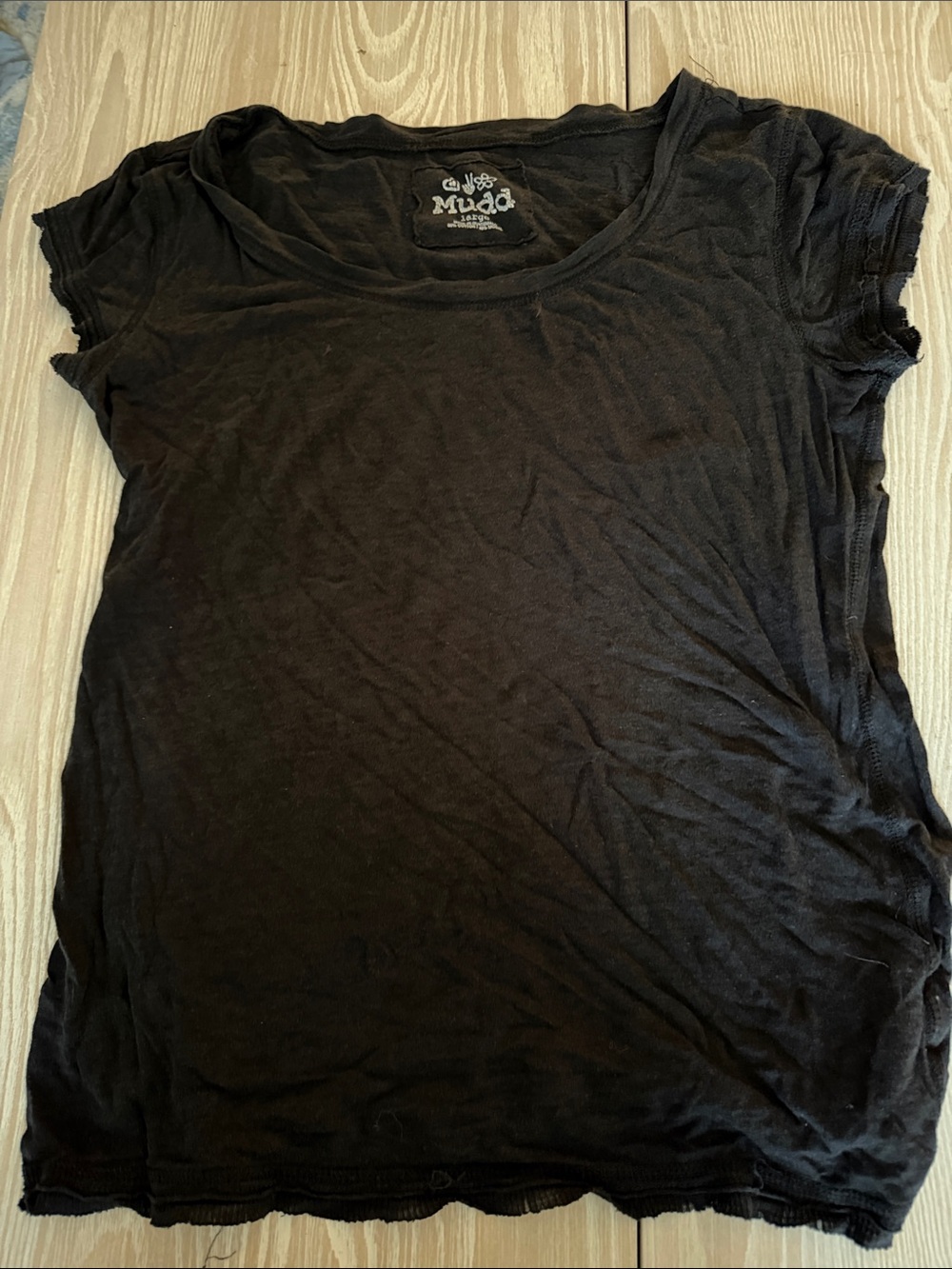 Mudd Black Short Sleeve Scoop Neck Tee Top